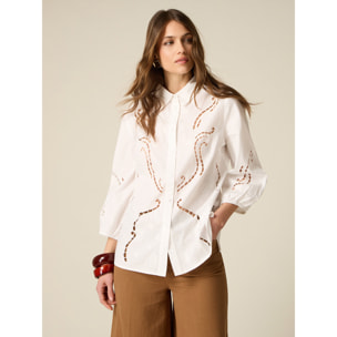 Oltre - Camisa en sangallo - Blanco