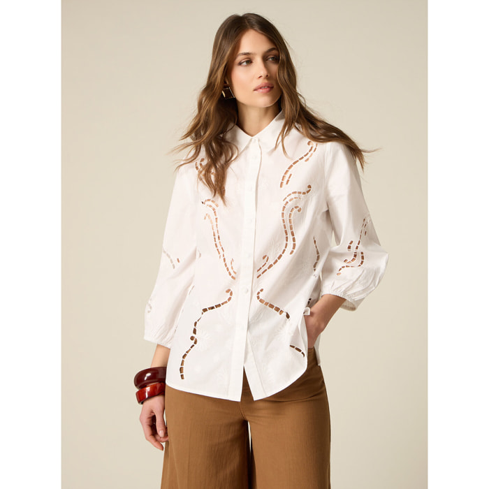 Oltre - Camisa en sangallo - Blanco