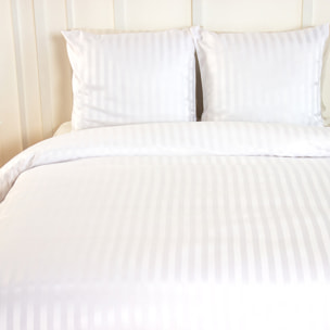 Parure housse de couette 3pcs 100% microfibre unie - blanc