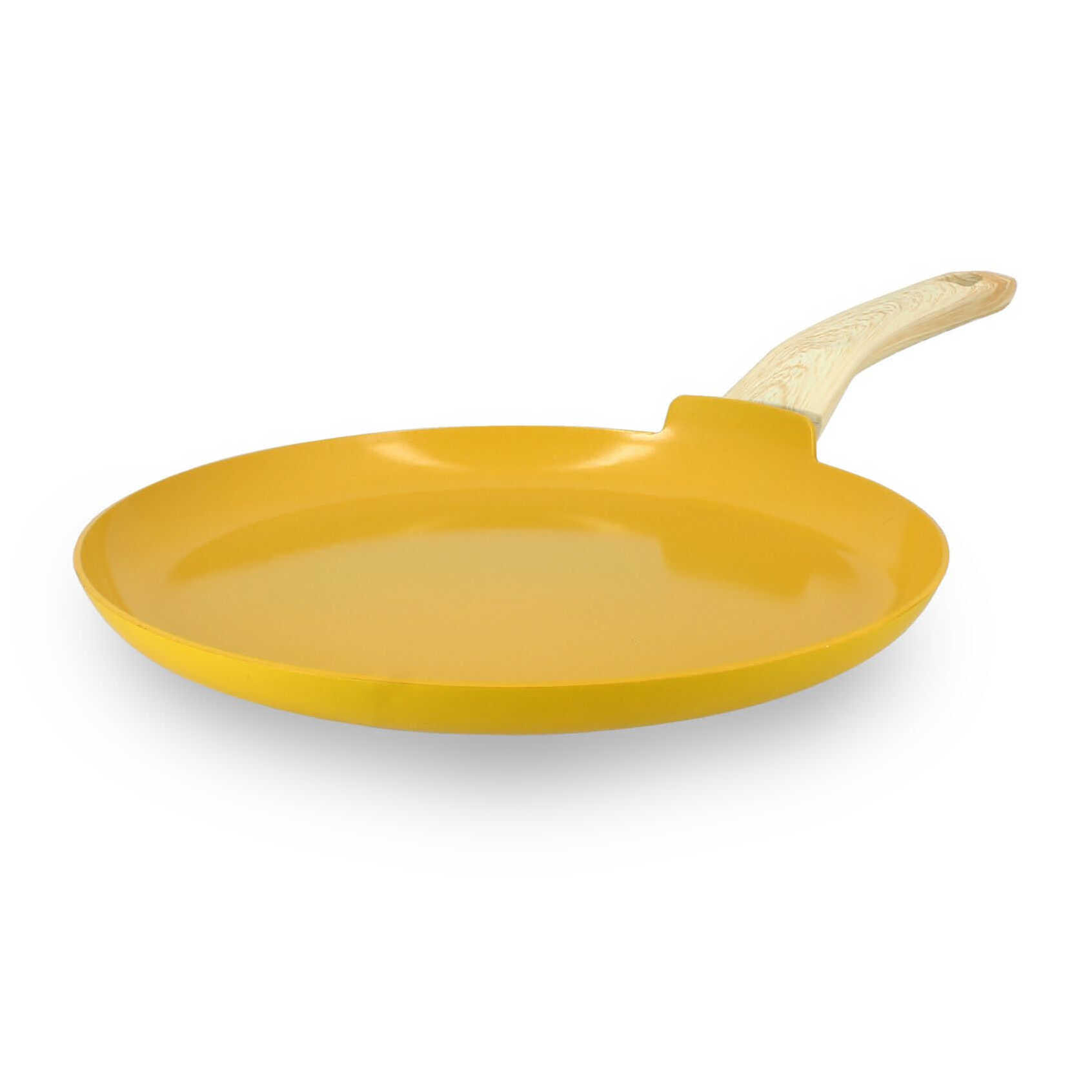 Crêpière en aluminium 26cm jaune - compatible induction  COLORAMA