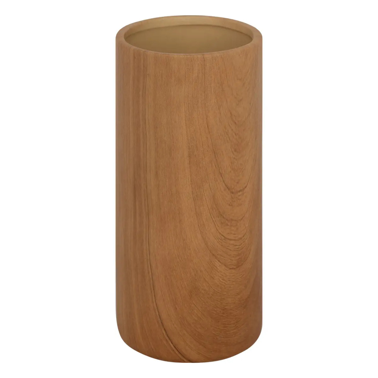 Vase cylindre "Sao" céramique marron H20cm