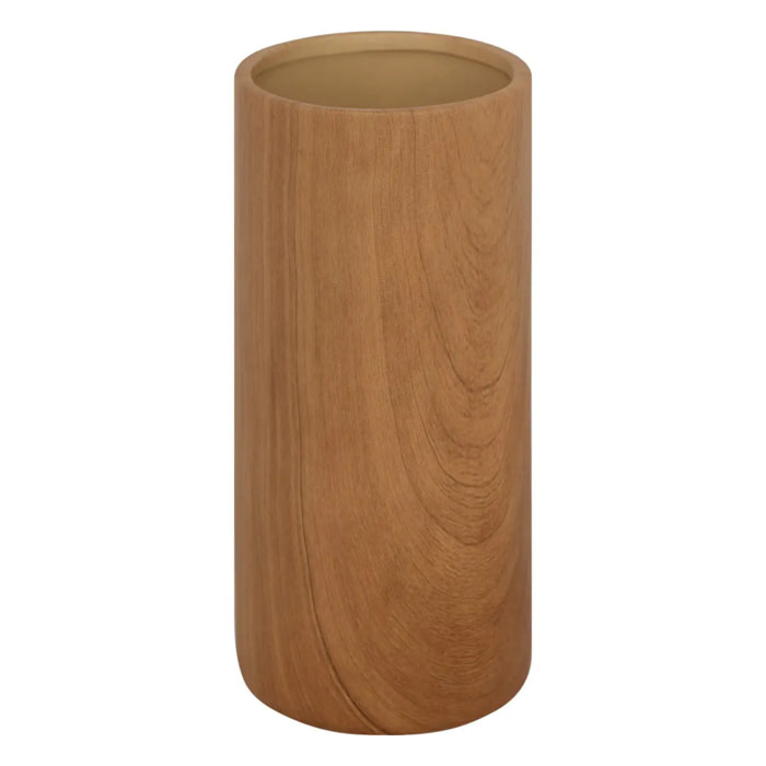 Vase cylindre "Sao" céramique marron H20cm