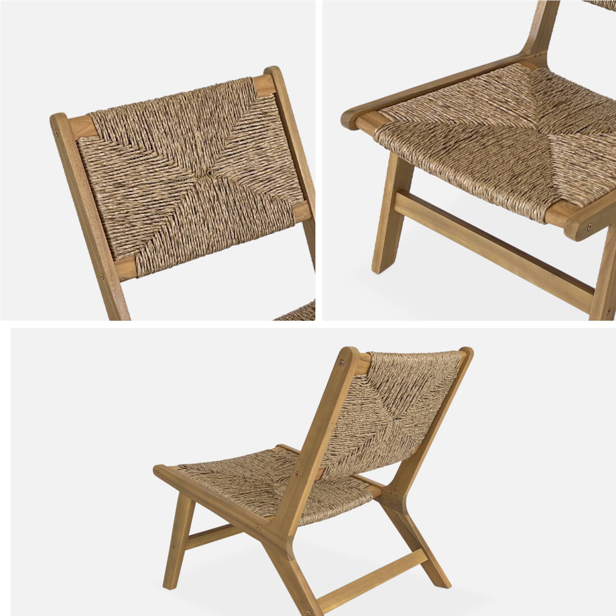 Fauteuil relax de jardin bois d'acacia et résine (lot de 2) LOREDO X2