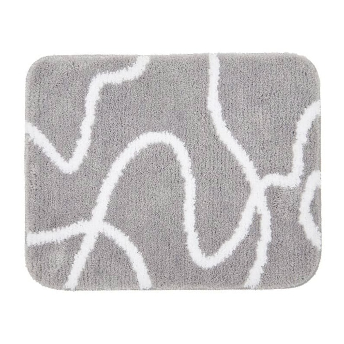 Tapis de salle de bain de 50x40 cm, lavable en machine, gris (SATDPREDWC08SE)
