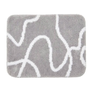 Tapis de salle de bain de 50x40 cm, lavable en machine, gris (SATDPREDWC08SE)