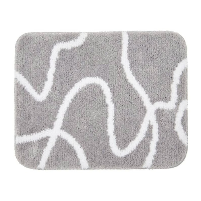 Tapis de salle de bain de 50x40 cm, lavable en machine, gris (SATDPREDWC08SE)