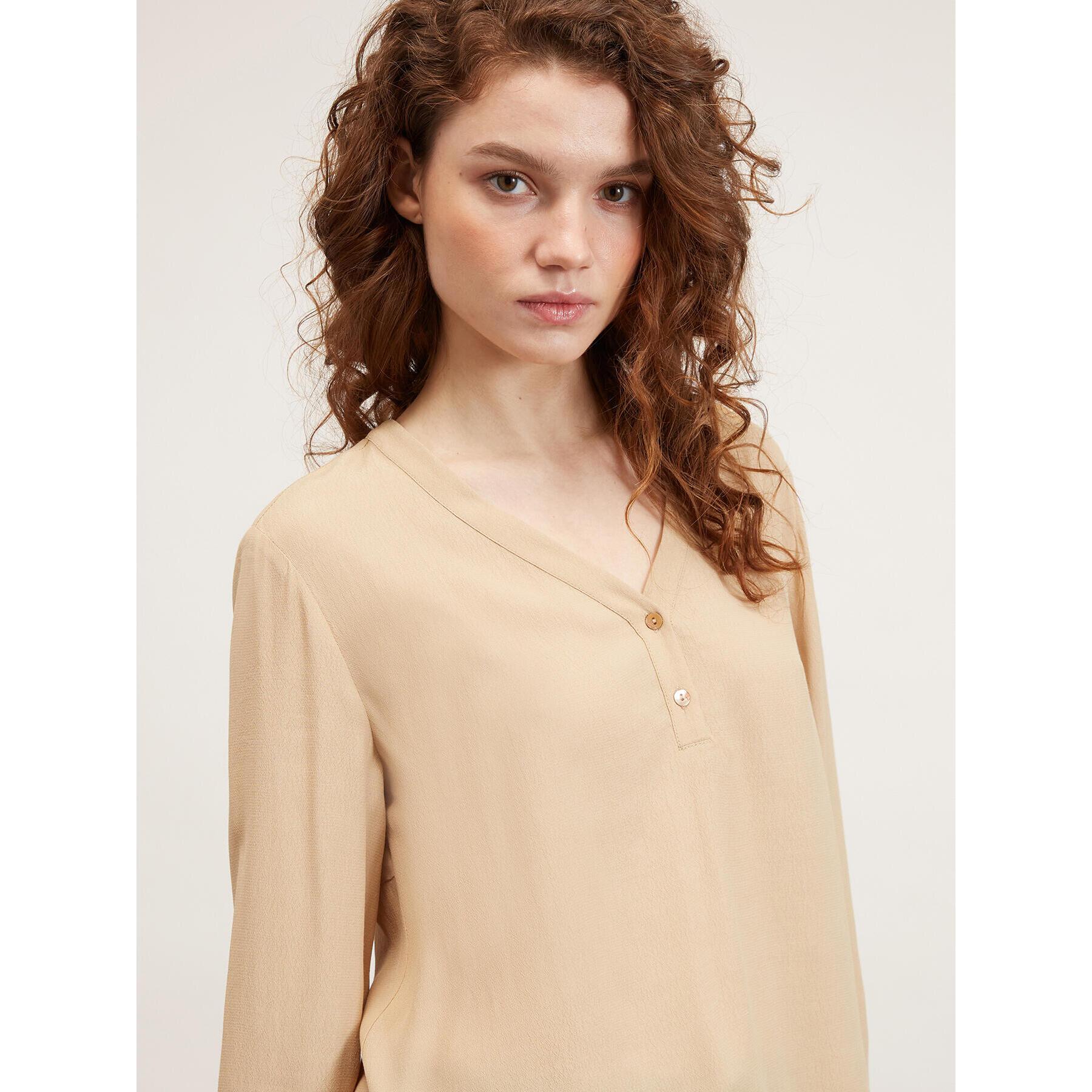 Motivi - Blusa fluida a serafino - Beige