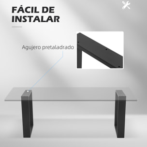 Juego de 2 Patas de Mesa de Acero 70x41 cm Patas Rectangulares de Mesa para Muebles de Bricolaje Estilo Industrial con Tornillos y Protectores de Suelo Negro