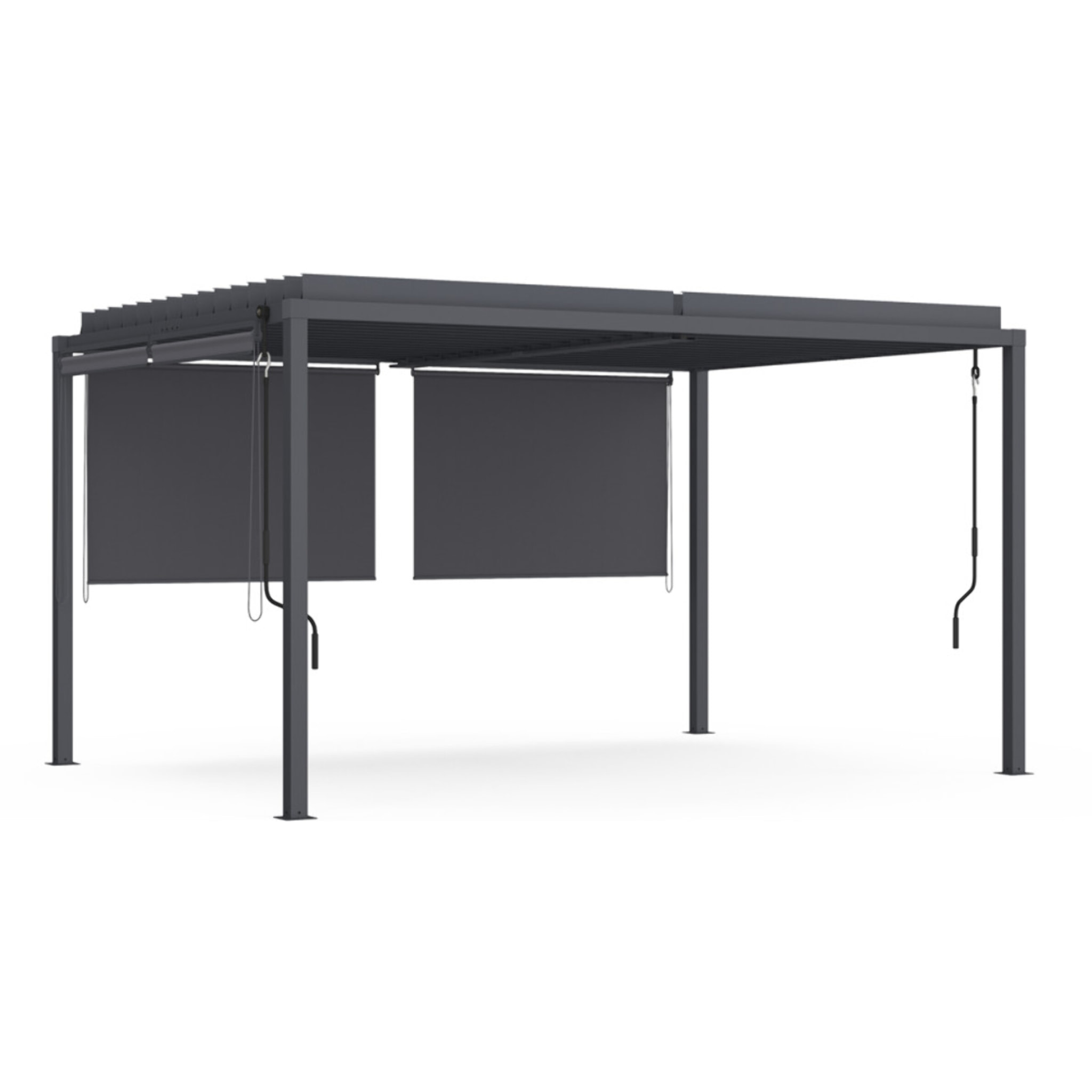 Pergola bioclimatique en acier polycarbonate 3x4m avec stores
