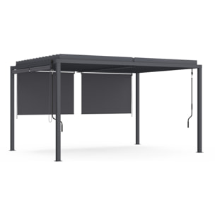 Pergola bioclimatique en acier polycarbonate 3x4m avec stores