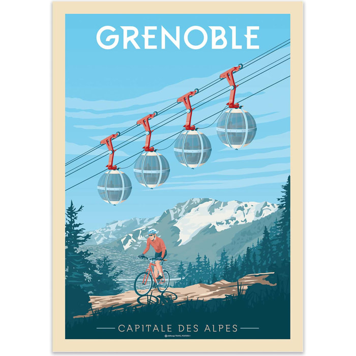 Affiche - Grenoble France - Olahoop Travel Posters
