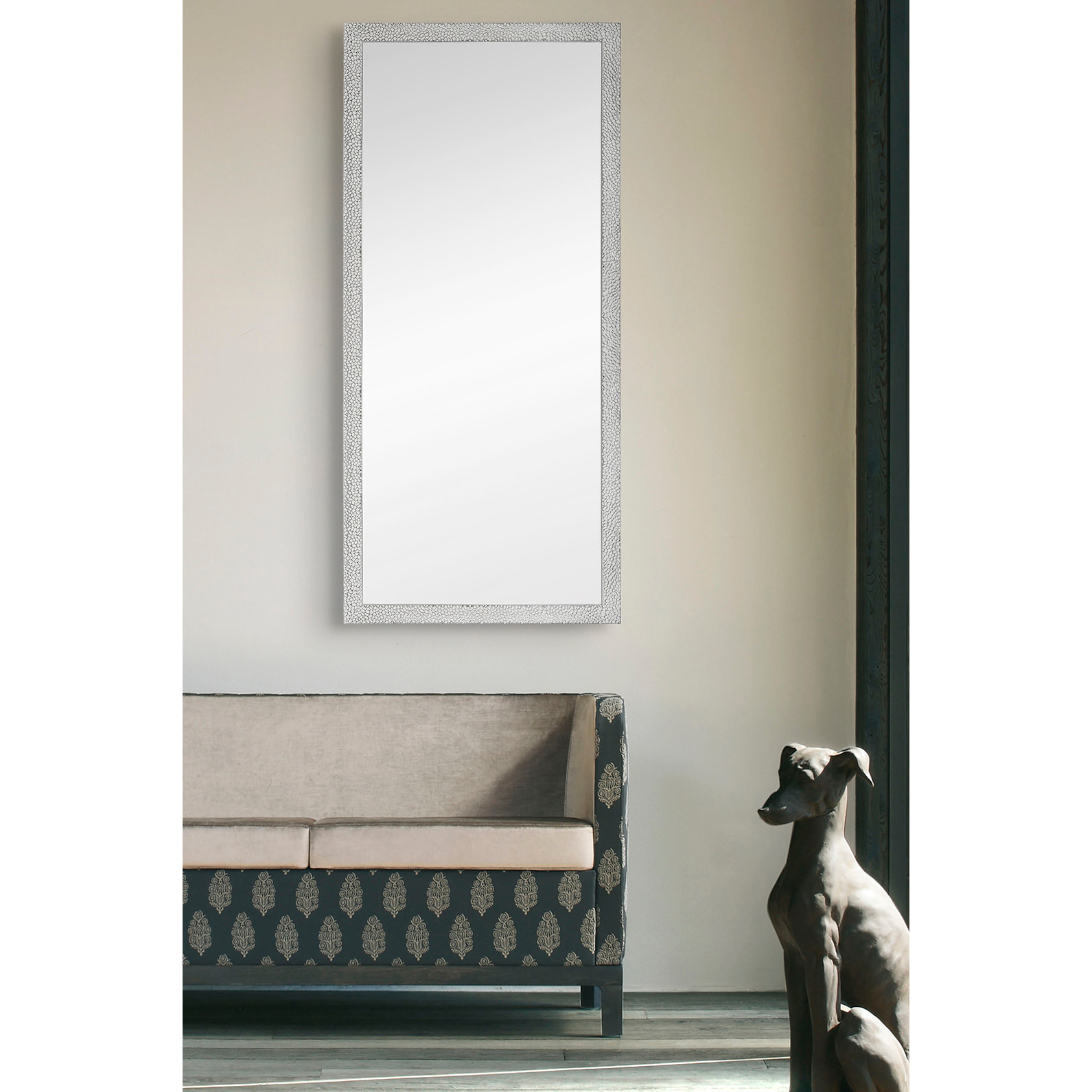 Espejo rectangular Gotas poliestireno plateado 138x68x2 cm