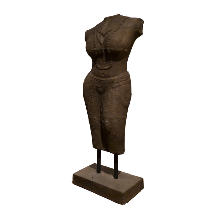 Figura Torso Mujer Terracota Marron 40x35x120 Cm