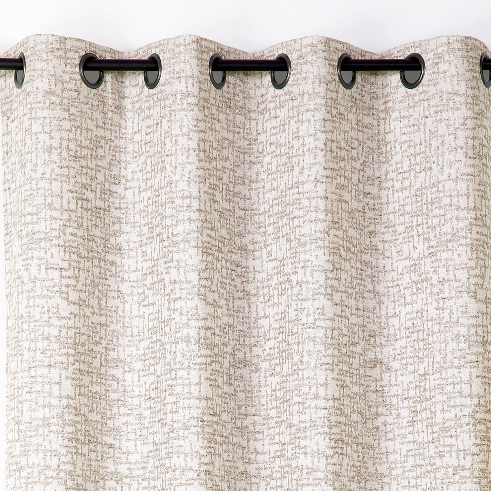 Rideau jacquard à oeillets  - Effet tweed - Lin