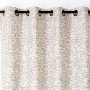 Rideau jacquard à oeillets  - Effet tweed - Lin