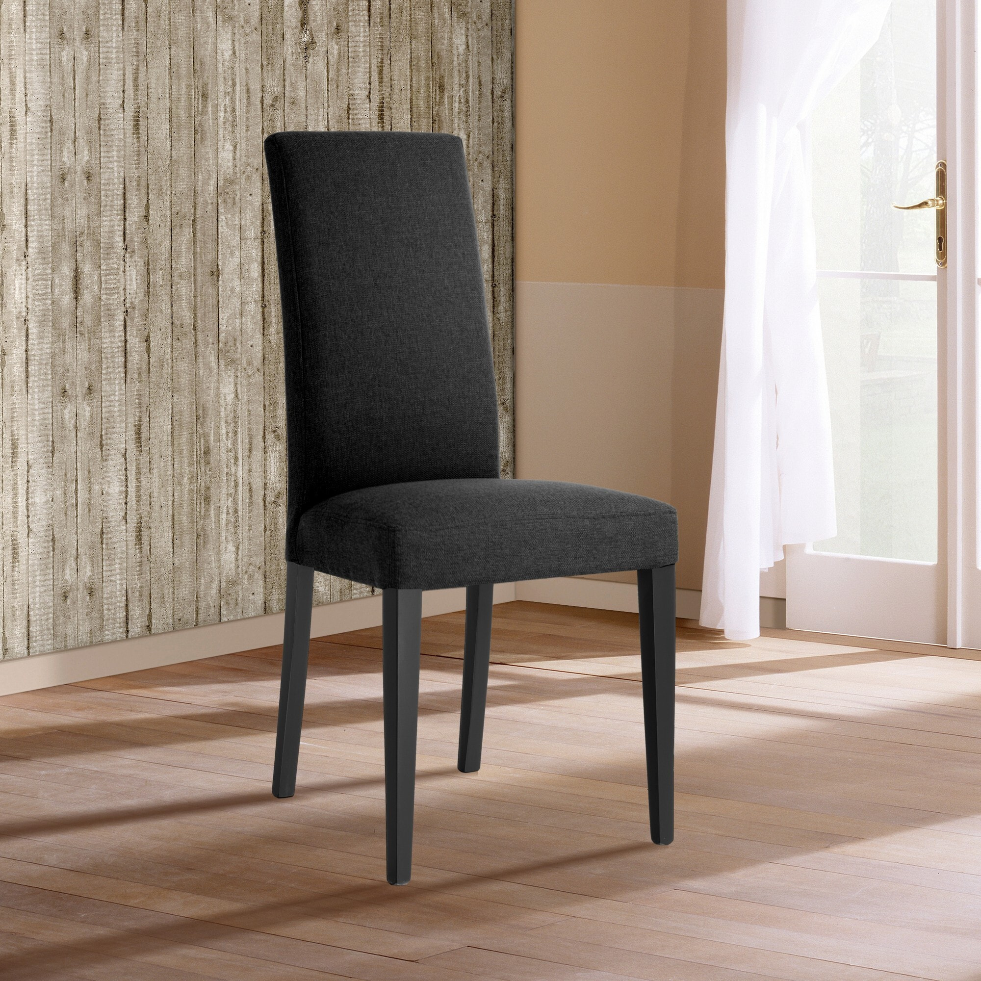 Tomasucci Ensemble de 2 chaises LELLA en tissu anthracite