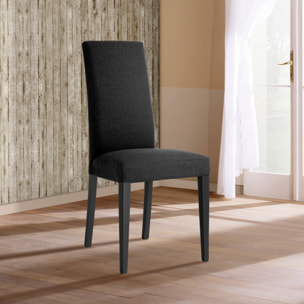 Tomasucci Ensemble de 2 chaises LELLA en tissu anthracite