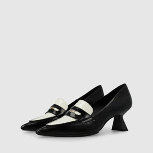 ZAPATOS DE SALÓN NEGROS Y BLANCOS KAL4904