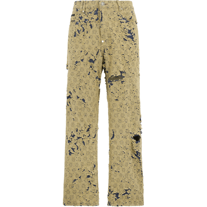 PHILIPP PLEIN Destroyed Beach Boy Fit Jeans Monogram