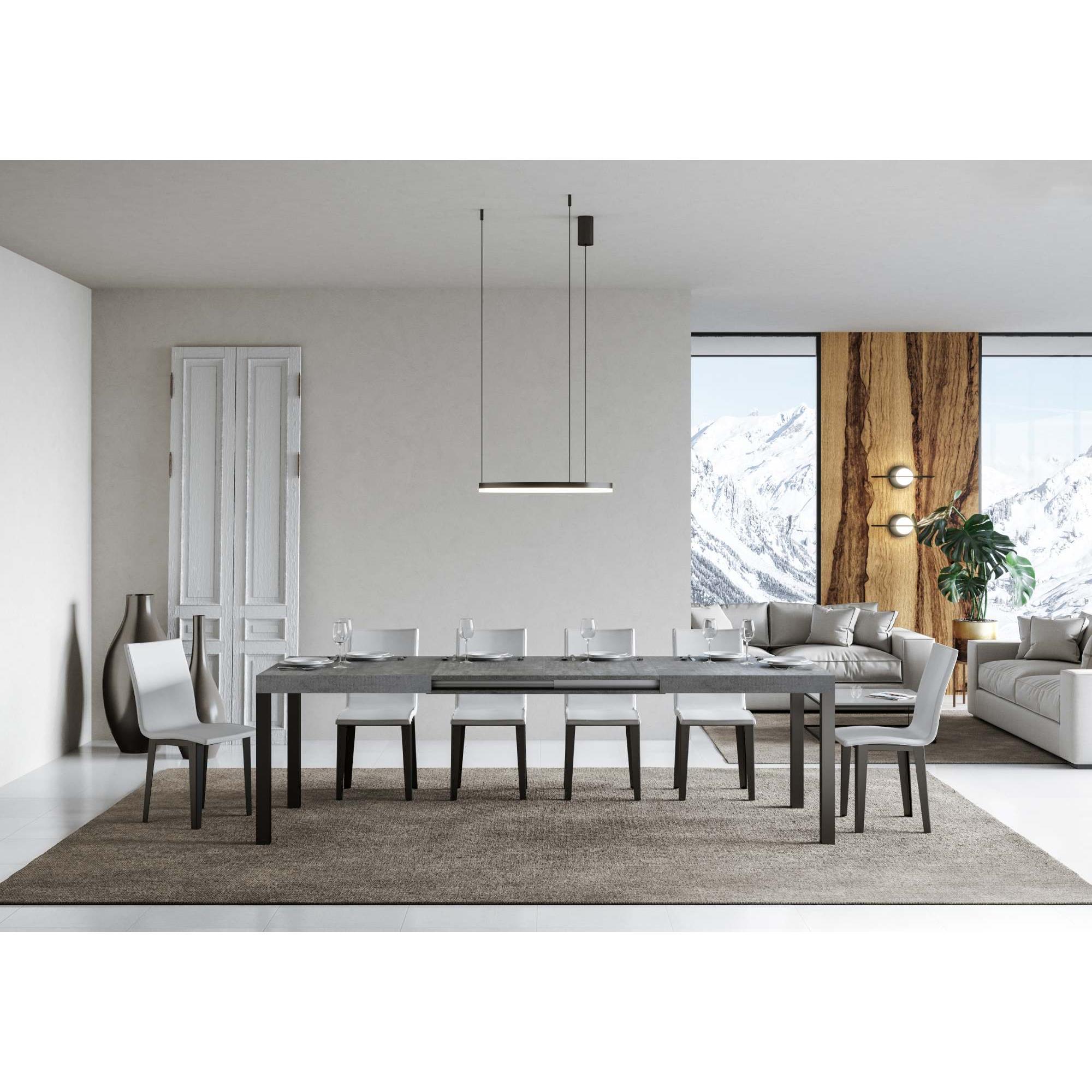 Mesa extensible 90x180/284 cm Everyday Cemento estructura Antracita