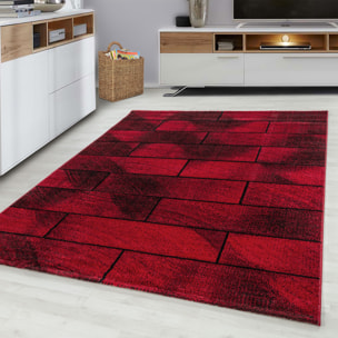 BETA - Tapis de salon à motif géométrique rouge