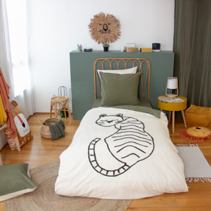 Parure de lit enfant 100% coton - tigre