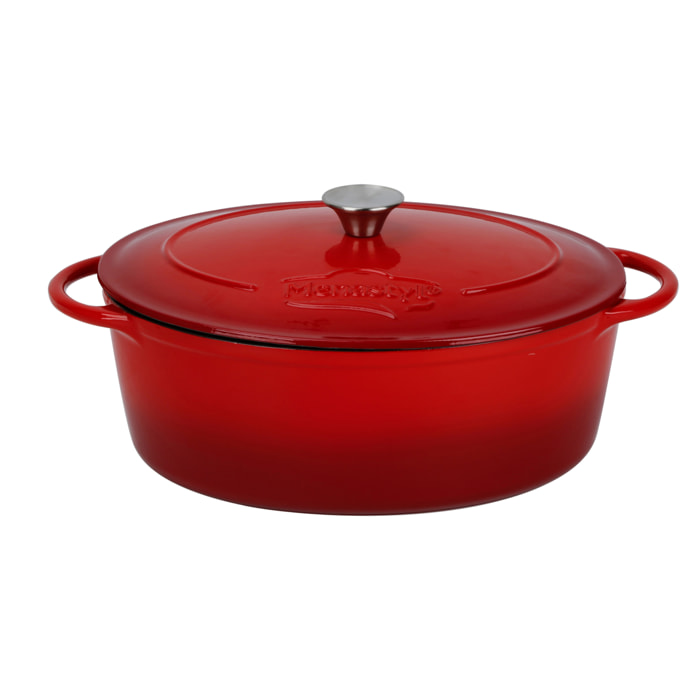 Cocotte ovale 9L en fonte émaillée rouge COLETTE