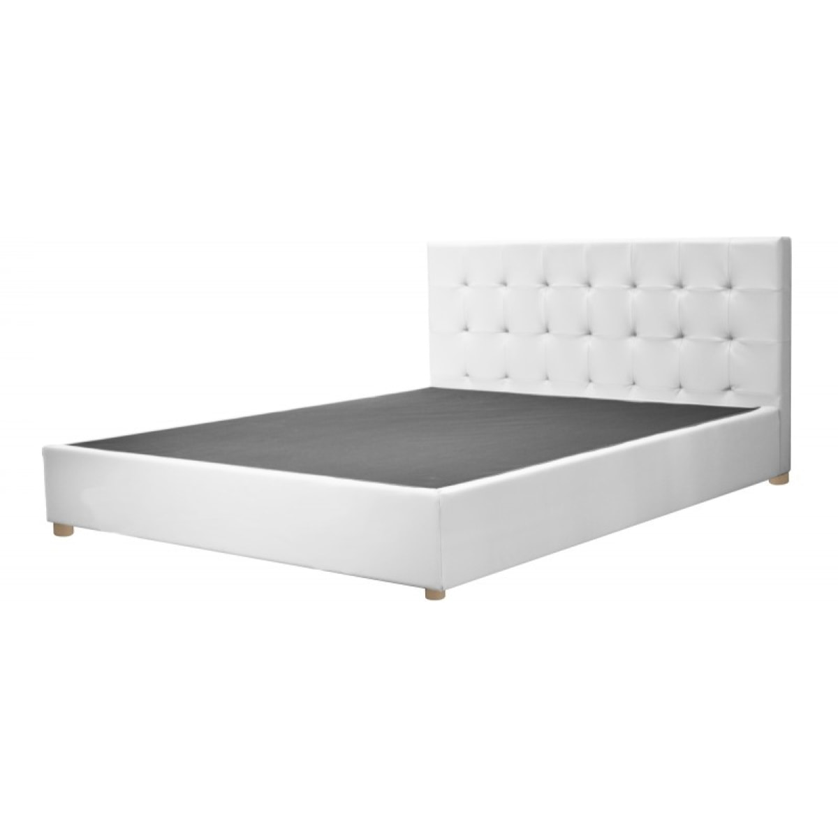 Lit Venise Simili Cuir Blanc + Matelas Memoire de Forme | Confort optimal | Design et qualité