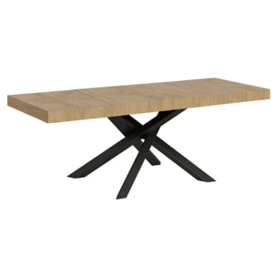 Mesa extensible 90x160/264 cm Volantis Premium Roble Natural estructura Antracita