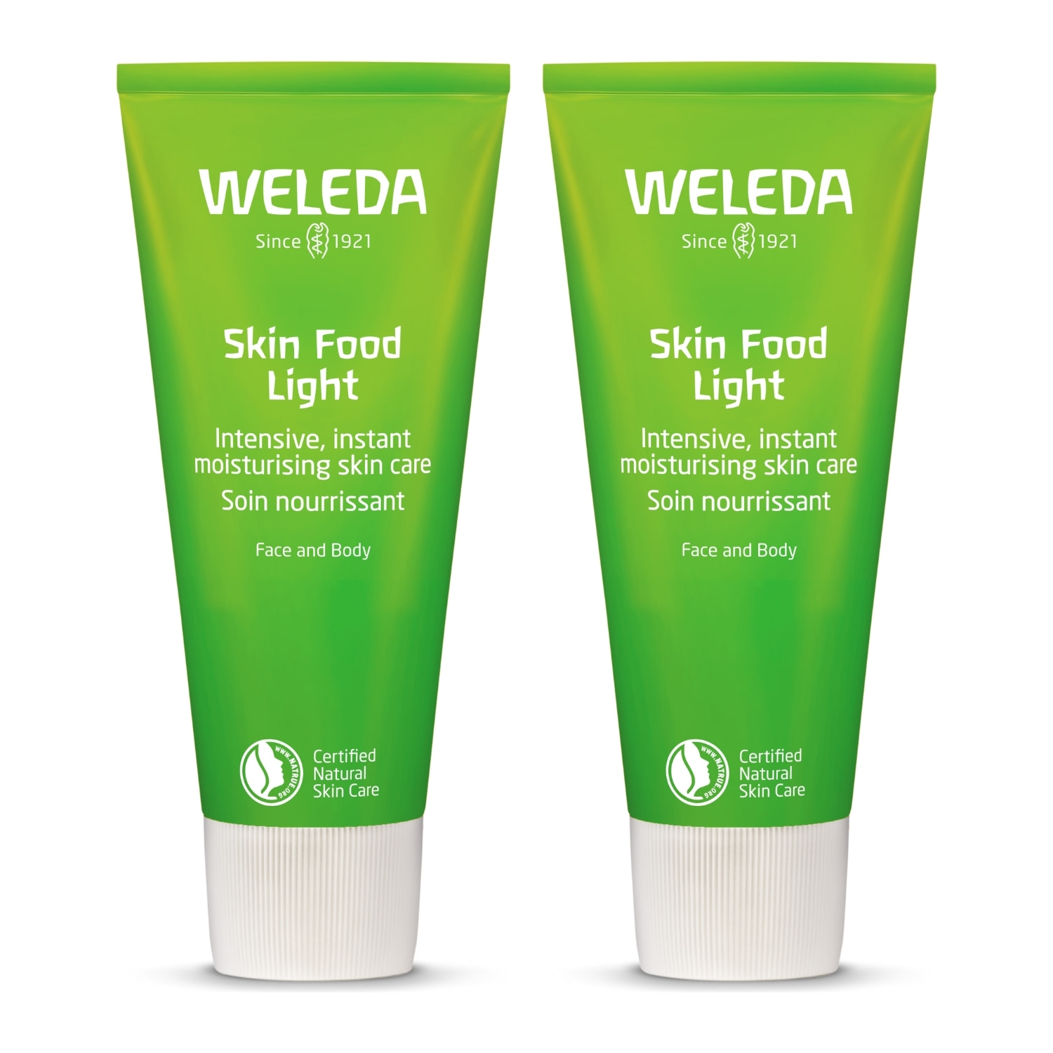 WELEDA - Duo Skin Food Soin nourrissant - texture légère - peaux sèches et agressées - Certifié Natrue ** - Tube 75 ml  x 2