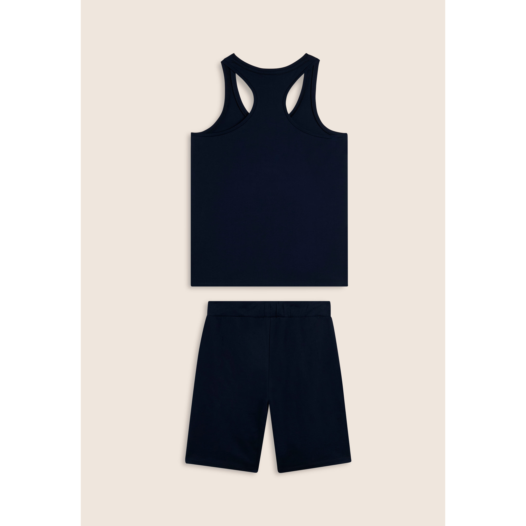 Completo sportivo in cotone con canotta e bermuda