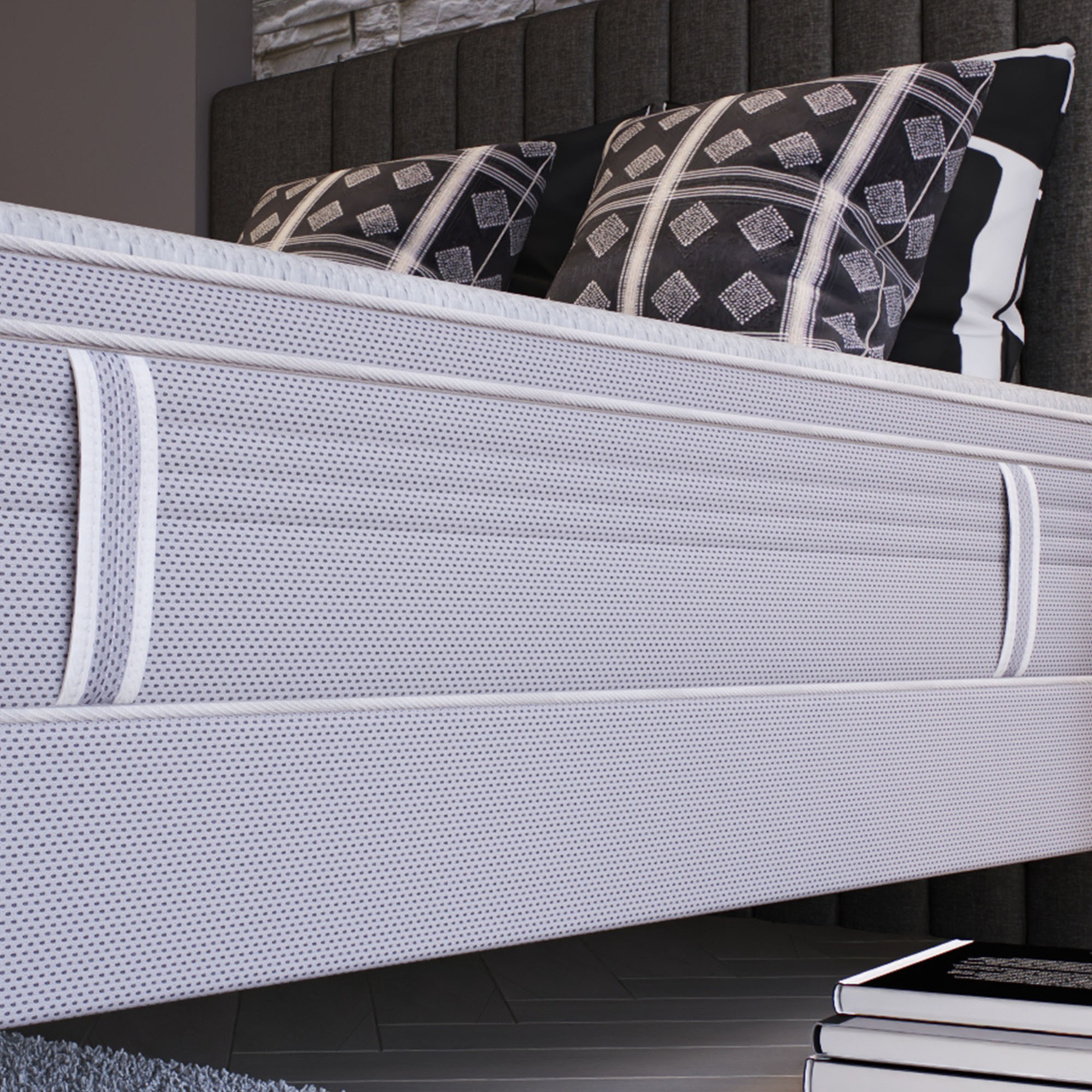 Matelas LE VISIONNAIRE 200x200, ressort ensachés, ferme, H27
