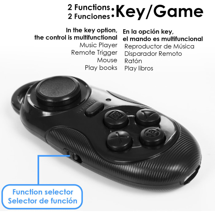 Mando gamepad con conexión Bluetooth 4.0. para móviles.