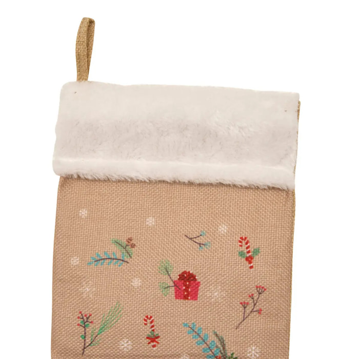 BOTTE PERE NOEL JUTE H45CM