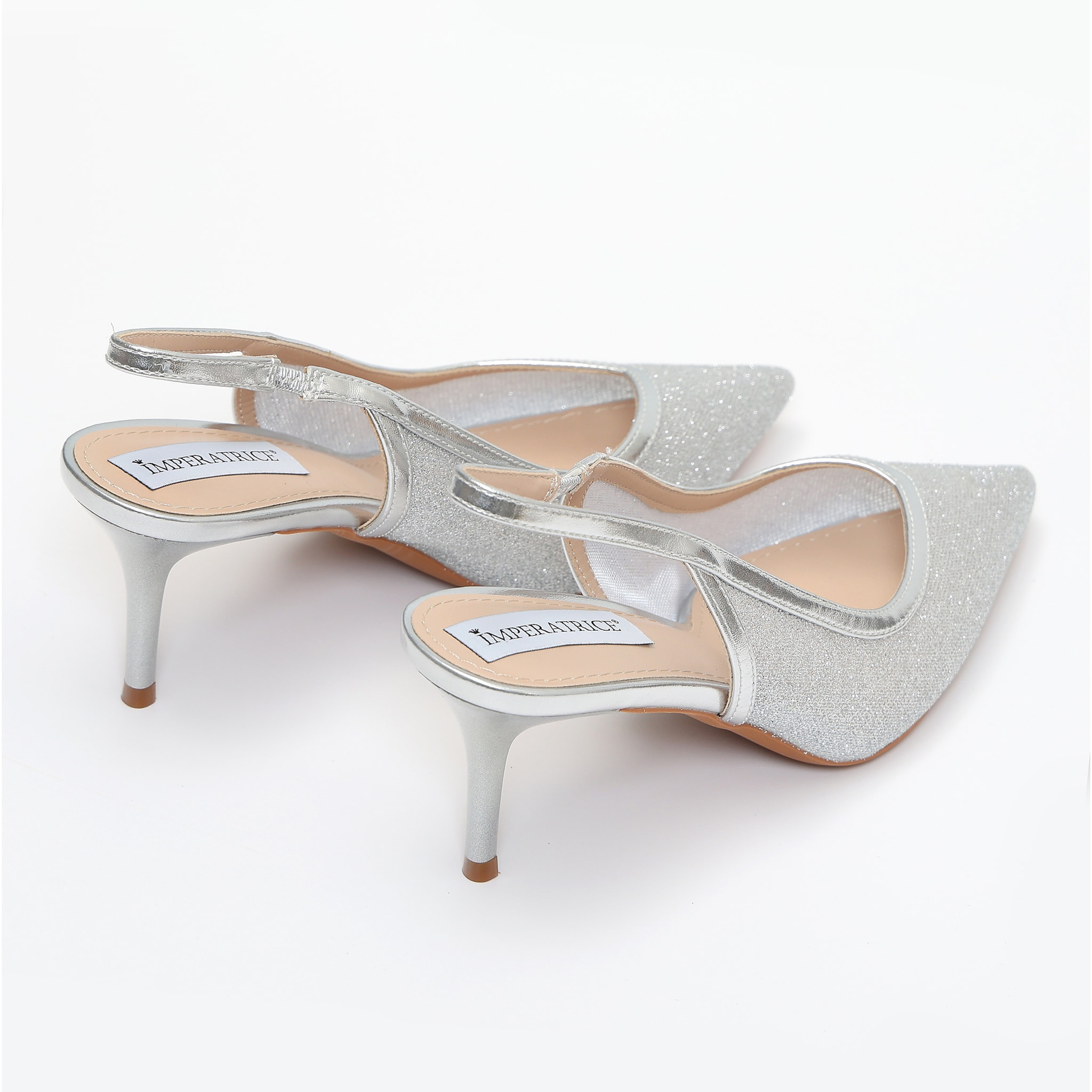 Dècolletè in simil pelle brillantinati