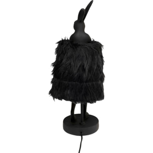 Lampe Animal lapin Fluff noir 50cm Kare Design