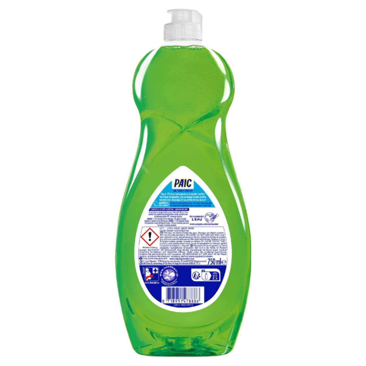 Pack de 12 - Paic Liquides Vaisselles Citron Vert - Origine Naturelle - Super dégraissant - 750ml