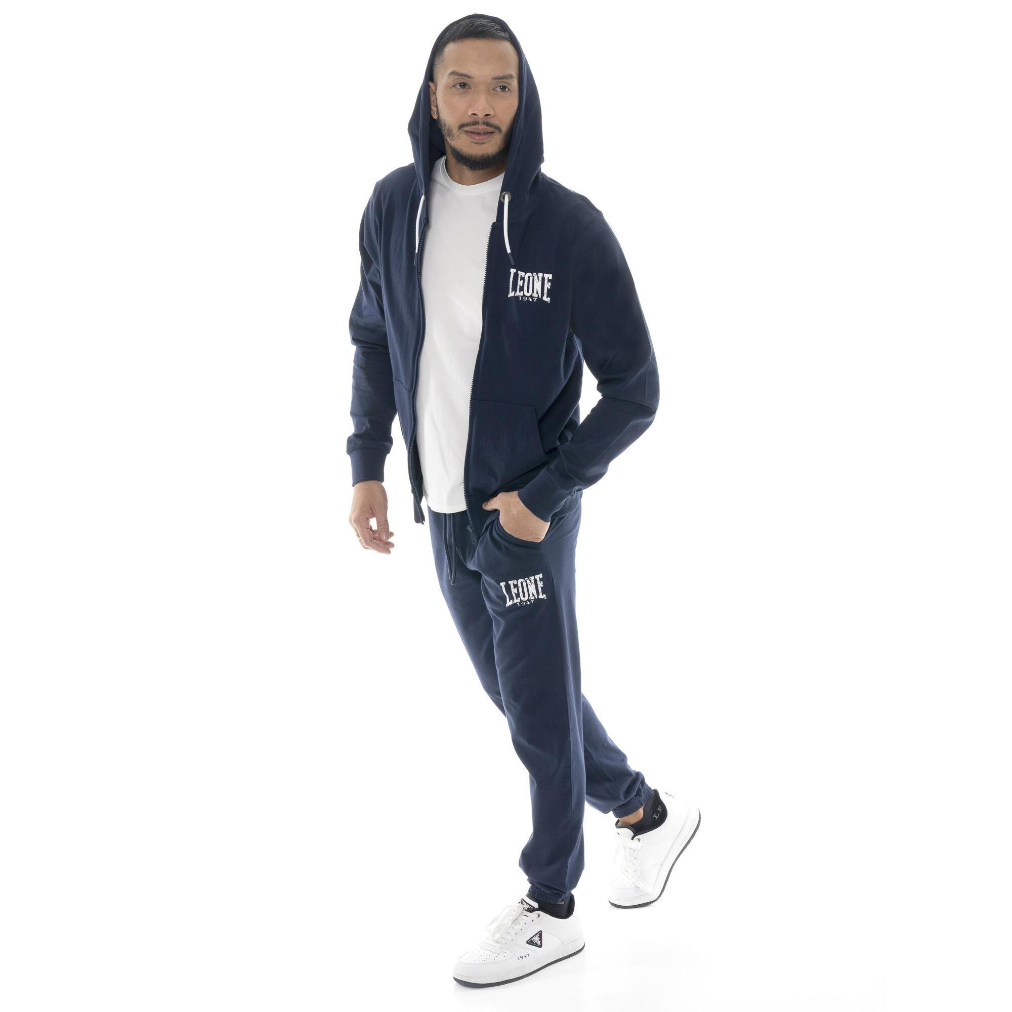 Tuta da uomo in cotone non garzato con cappuccio Leone Boxing legend