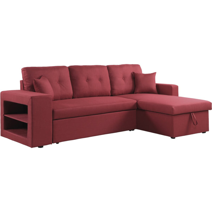 Canapé d'angle convertible/réversible "Axel" - 3 places - Rouge