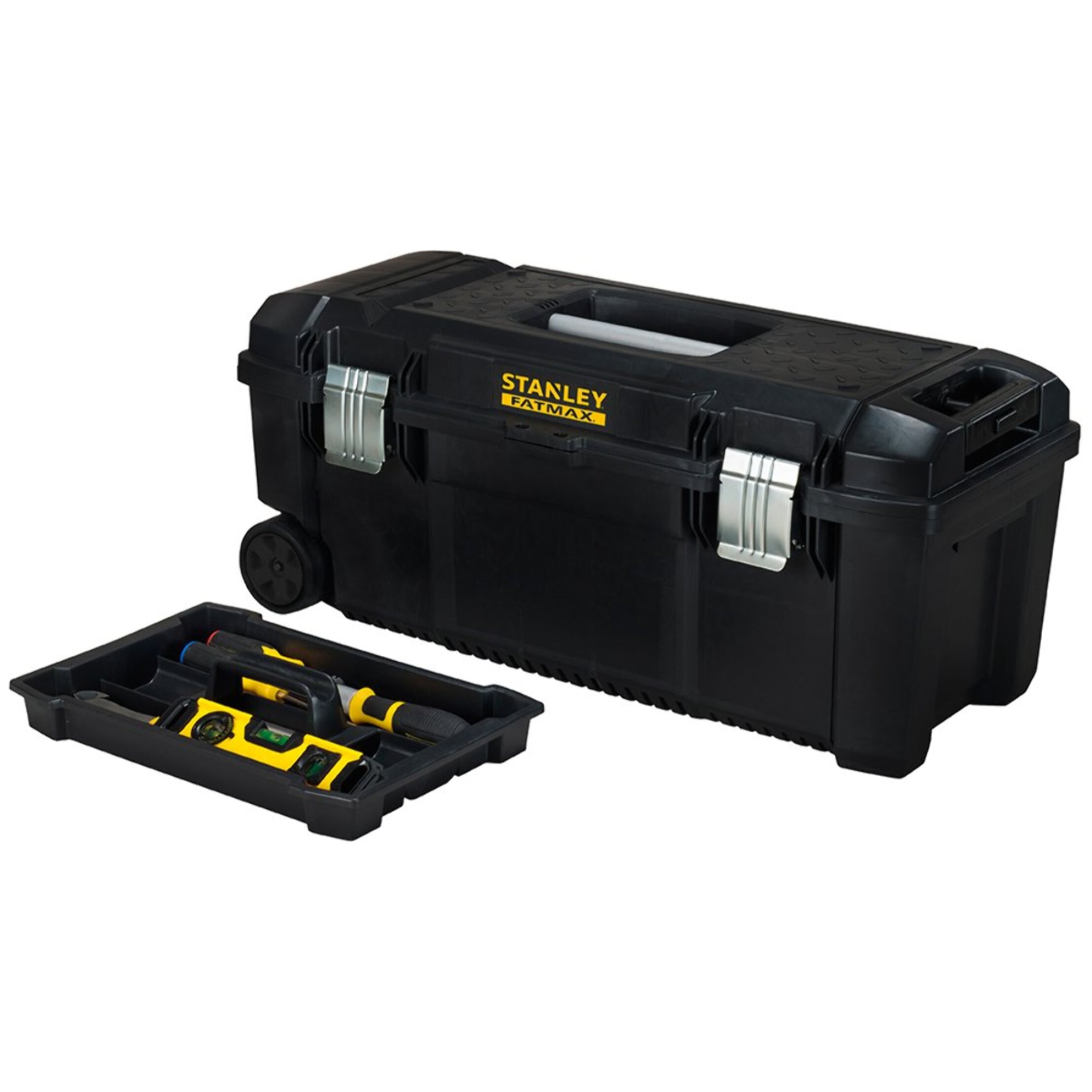Boîte à outils étanche avec poignée télescopique et roulettes FatMax