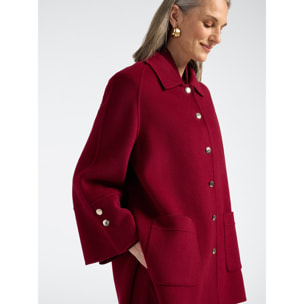 Elena Mirò - Cappotto misto lana double - Bordeaux