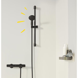Mitigeur thermostatique douche Precision Trend, noir mat