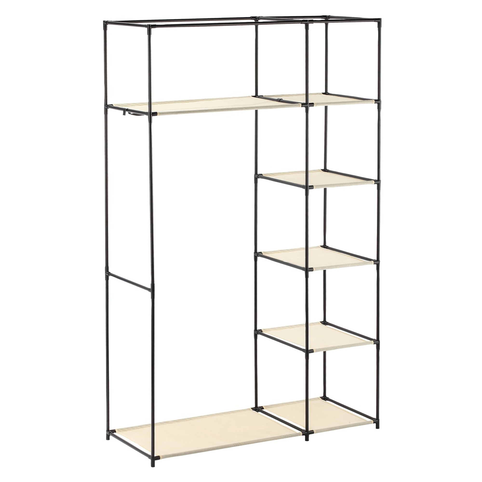 Armario de tela plegable XL con barra para colgar ropa - 110x174,5x45 cm