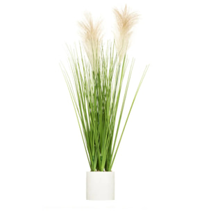 Plante artificielle "Plumeau" - pot en ciment - H70 cm