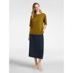 Elena Mirò - T-shirt in filato misto lyocell - Verde militare