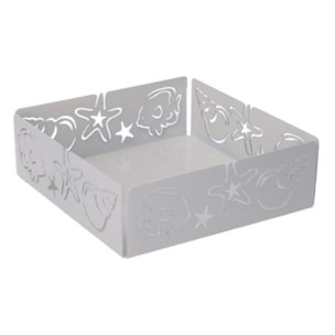 Portatovaglioli in metallo mare bianco quadrato cm16,5x16,5x5,5