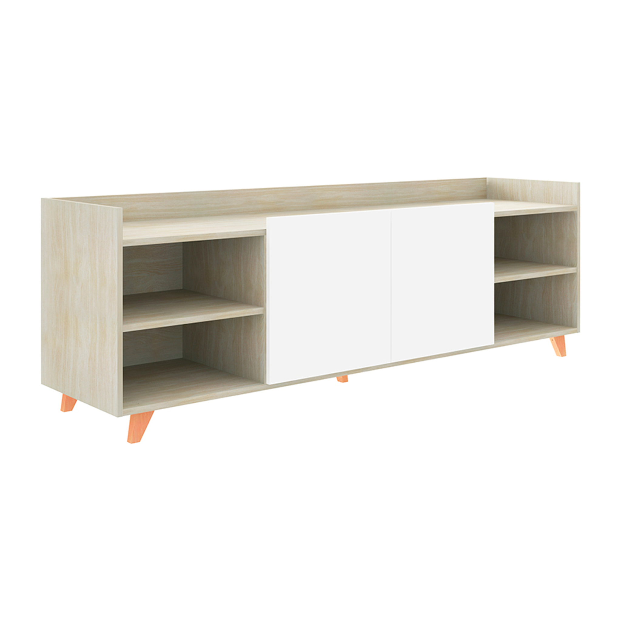 Mueble de TV – Roble claro y blanco