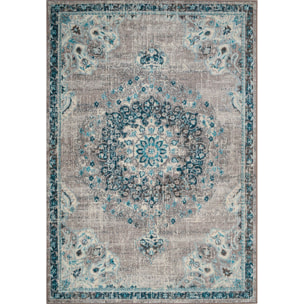 Anatolia - Tapis de salon vintage, bleu céruléen