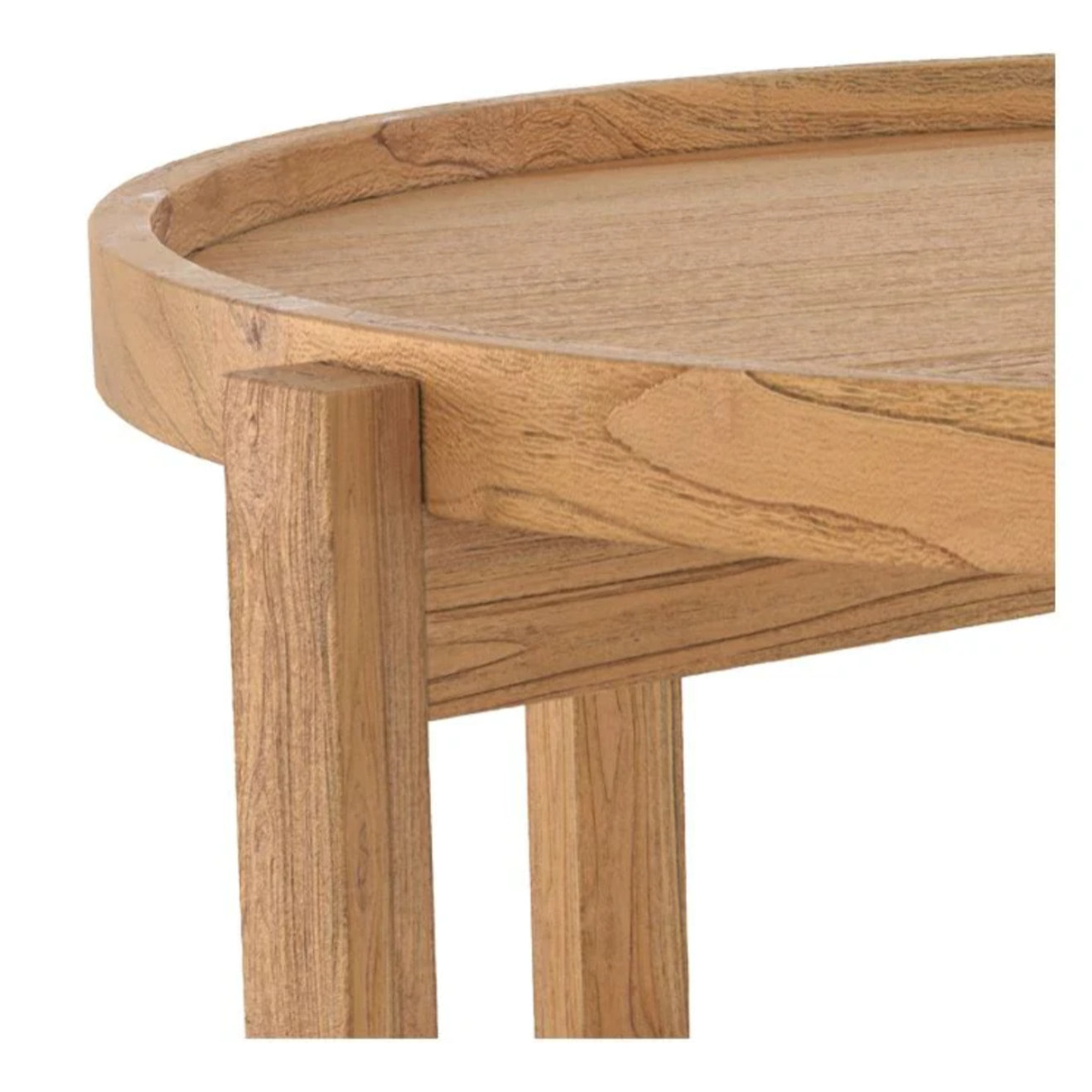 Table basse ronde en bois de teck recyclé D70 cm - Kouma