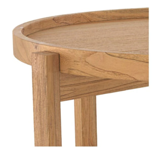 Table basse ronde en bois de teck recyclé D70 cm - Kouma
